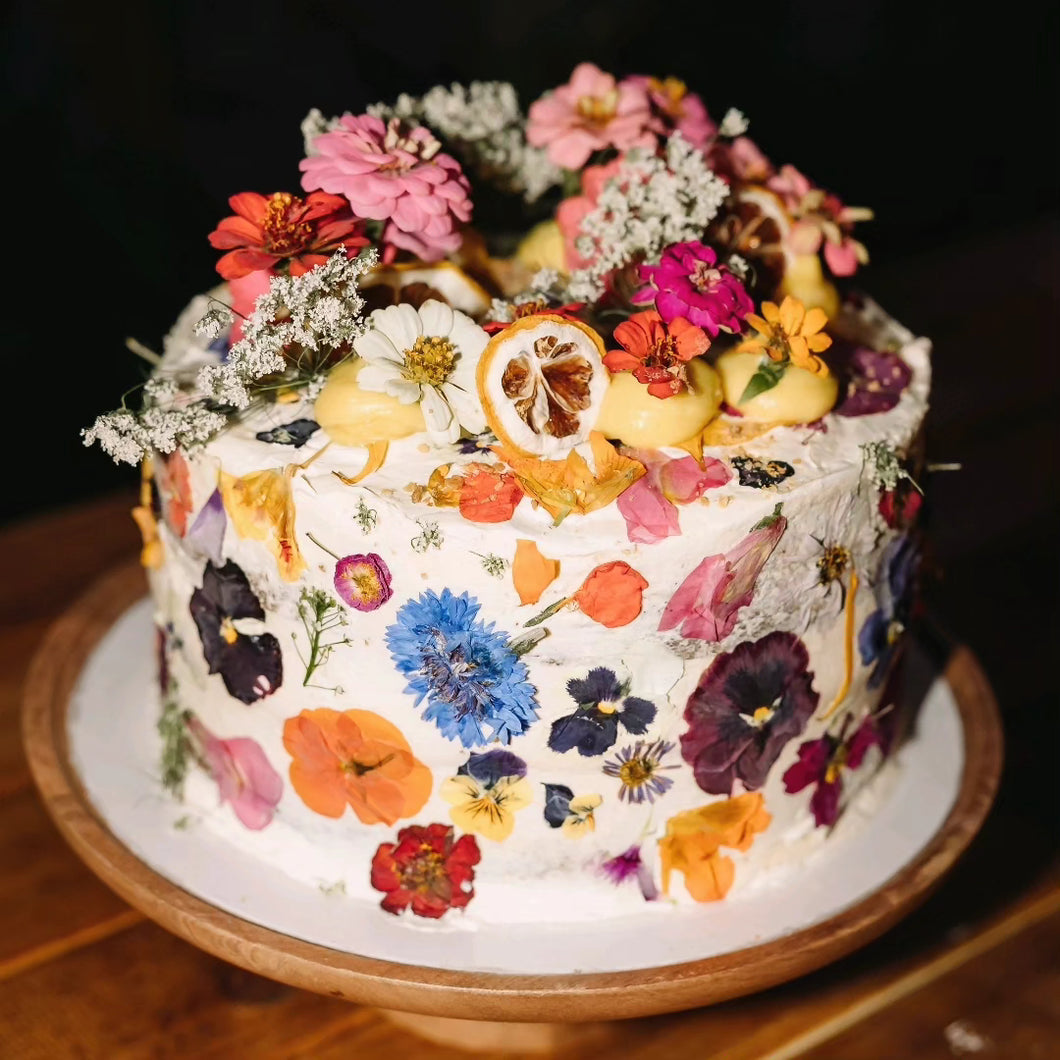 Baked sponge cakes - vintage pressed florals